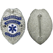 Load image into Gallery viewer, Emergency Medical Technician Badge full size EMT Paramedic Ambulance EMS Shield BL8-005 - www.ChallengeCoinCreations.com