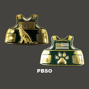 PBSO K9 Body Armor Police Challenge Coin Canine Palm Beach Sheriff's Office L-04 - www.ChallengeCoinCreations.com