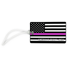 Load image into Gallery viewer, Thin Pink Line American Flag Breast Cancer Awareness Luggage ID Tag Survivor for suitcase EL9-014B LKC-95