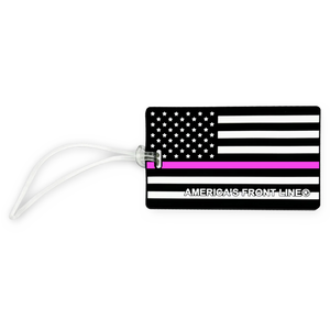 Thin Pink Line American Flag Breast Cancer Awareness Luggage ID Tag Survivor for suitcase EL9-014B LKC-95