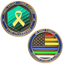 Load image into Gallery viewer, PTSD Awareness Challenge Coin Police Fire 911 Dispatcher EMT Military Border Patrol EL11-004