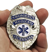 Load image into Gallery viewer, Emergency Medical Technician Badge full size EMT Paramedic Ambulance EMS Shield BL8-005 - www.ChallengeCoinCreations.com