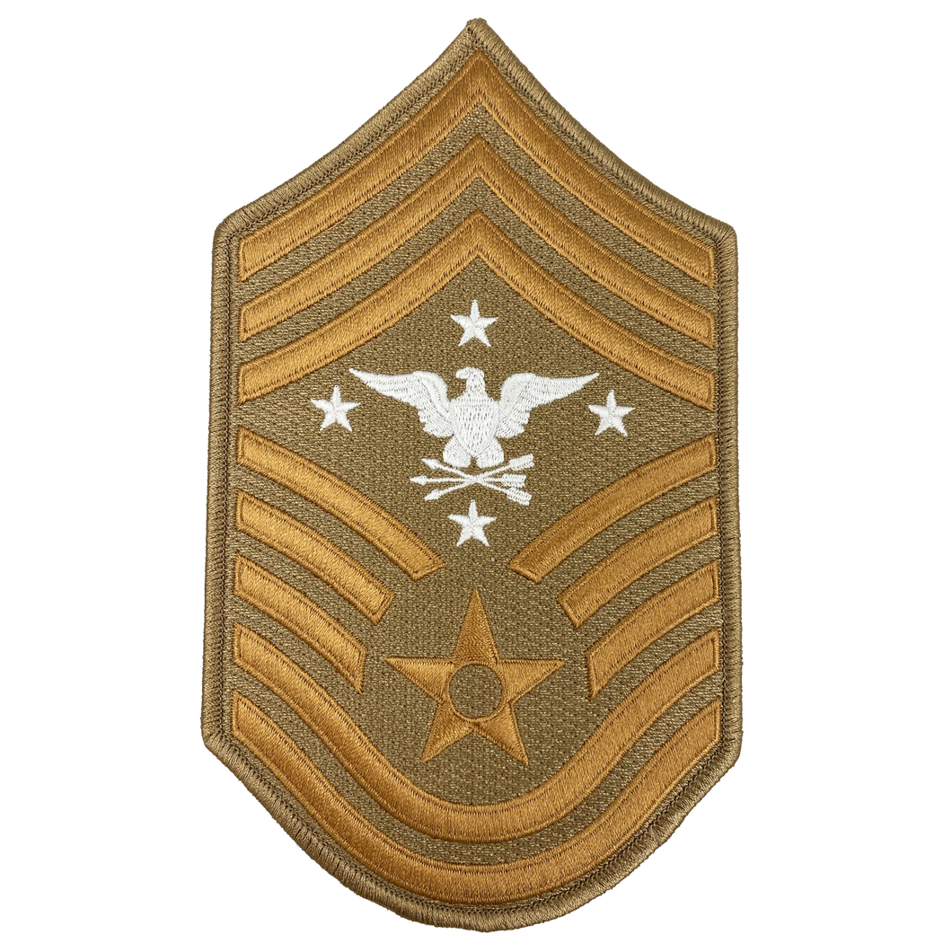 Senior Enlisted Advisor to the Chairman of the Joint Chiefs of Staff USAF Chief Master Sgt Desert Camo Rank (Left facing Eagle) Patch DL3-10 - www.ChallengeCoinCreations.com