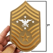 Load image into Gallery viewer, Senior Enlisted Advisor to the Chairman of the Joint Chiefs of Staff USAF Chief Master Sgt Desert Camo Rank (Left facing Eagle) Patch DL3-10 - www.ChallengeCoinCreations.com