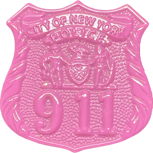 Pink Breast Cancer Awareness Month NYPD NYC City of New York Police Department Police Officer lapel pin Thin Pink Line KK-014 - www.ChallengeCoinCreations.com