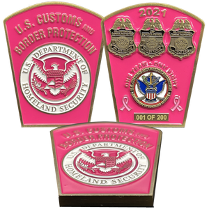 CBP Pink Border Patrol Field Operations Air and Marine Challenge Coin Breast Cancer Cancer Awareness BL15-009 - www.ChallengeCoinCreations.com
