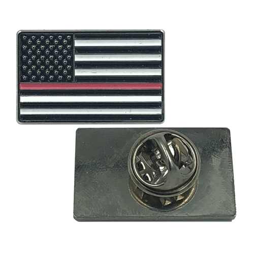 PINK Line Flag Pin: Breast Cancer Awareness Police Uniform Thin Pink Line P-002 - www.ChallengeCoinCreations.com