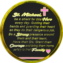 Load image into Gallery viewer, Thin Pink Line Breast Cancer Awareness Survivor Prayer Saint Michael Protect Us Matthew 14:30 Challenge Coin