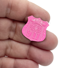 Load image into Gallery viewer, Pink Breast Cancer Awareness Month NYPD NYC City of New York Police Department Police Officer lapel pin Thin Pink Line KK-014 - www.ChallengeCoinCreations.com