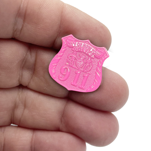 Pink Breast Cancer Awareness Month NYPD NYC City of New York Police Department Police Officer lapel pin Thin Pink Line KK-014 - www.ChallengeCoinCreations.com