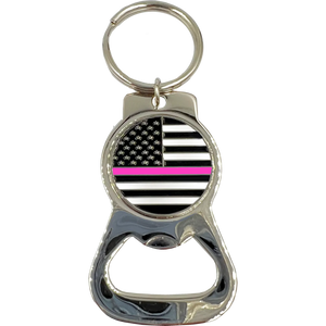 Thin Pink Line flag Breast Cancer Awareness Keychain Bottle Opener Survivor KCB-001-F KC-034C