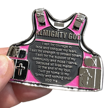 Load image into Gallery viewer, Police Officer&#39;s Prayer God Almighty Challenge Coin Vest Thin Pink Line Breast Cancer Awareness BL12-014 - www.ChallengeCoinCreations.com