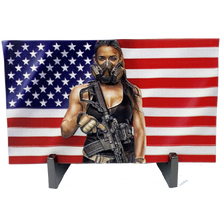 Load image into Gallery viewer, Pistol Packing M4 Patriot Princess is powHERful 2A Challenge Coin BL1-08 - www.ChallengeCoinCreations.com