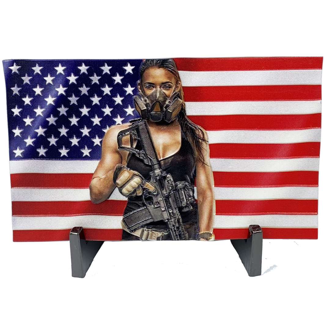 Pistol Packing M4 Patriot Princess is powHERful 2A Challenge Coin BL1-08 - www.ChallengeCoinCreations.com