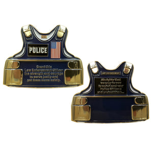 Almighty God XL 4" Body Armor Police LEO Challenge Coin with Prayer CL12-01 - www.ChallengeCoinCreations.com