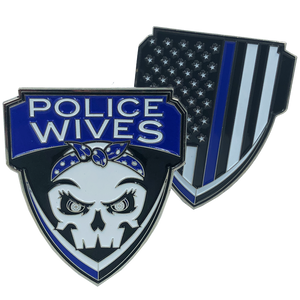 Police Wives Thin Blue Line Challenge Coin Supporter wife E-006 - www.ChallengeCoinCreations.com