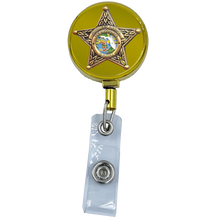 Load image into Gallery viewer, Polk County Florida Deputy Sheriff Metal ID Reel retractable Card Holder Grady Judd GL6-006 ID-022A