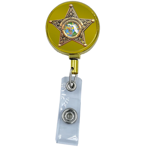 Polk County Florida Deputy Sheriff Metal ID Reel retractable Card Holder Grady Judd GL6-006 ID-022A
