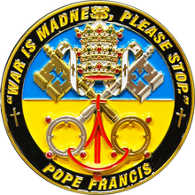 Load image into Gallery viewer, Pope Francis Catholic Church Vatican Volodymyr Zelenskyy President of Ukraine Military Ukrainian Armed Forces Challenge Coin EL13-002