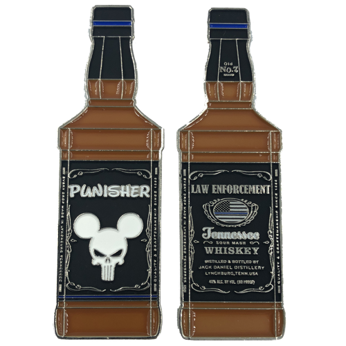 Mouse Skull Parody Whiskey Bottle Challenge Coin Q-002 - www.ChallengeCoinCreations.com