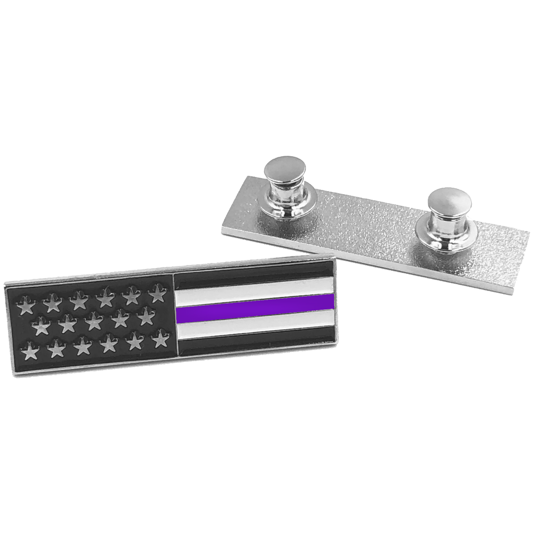 Thin Purple Line U.S. Flag Commendation Bar Pin SECURITY OFFICER Enforcement Guard Thin Purple Line uniform DD-008 P-131