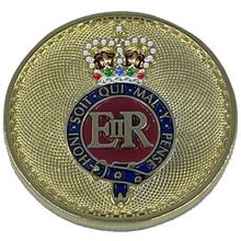 Load image into Gallery viewer, Queen Elizabeth 24KT Gold Plated Challenge Coin UK Queen&#39;s Guard Grenadier Guards Buckingham Palace BL8-010 - www.ChallengeCoinCreations.com