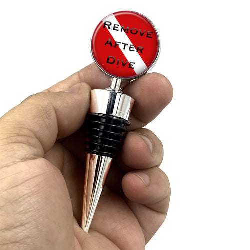 SCUBA Diver Remove After Dive Wine Stopper Gift Stocking Stuffer Wine Lover WS-SC01 - www.ChallengeCoinCreations.com
