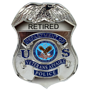VA Veterans Affairs Police Officer RETIRED Administration shield lapel pin BL7-018 - www.ChallengeCoinCreations.com