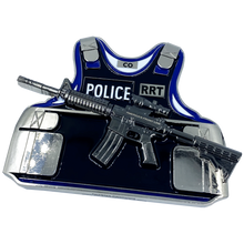 Load image into Gallery viewer, Correctional Officer RRT Rapid Response Team 3D self standing Challenge Coin Corrections Prison Jail Thin Gray Line BL14-014 - www.ChallengeCoinCreations.com
