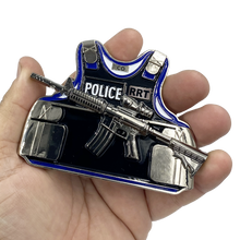 Load image into Gallery viewer, Correctional Officer RRT Rapid Response Team 3D self standing Challenge Coin Corrections Prison Jail Thin Gray Line BL14-014 - www.ChallengeCoinCreations.com