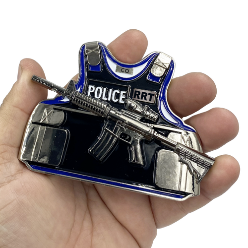 Correctional Officer RRT Rapid Response Team 3D self standing Challenge Coin Corrections Prison Jail Thin Gray Line BL14-014 - www.ChallengeCoinCreations.com