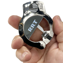 Load image into Gallery viewer, RRT Rapid Response Team Thin Gray Line HANDCUFFs Beard Gang Skull Challenge Coin Bottle Opener Corrections Correctional Officer BL3-001 - www.ChallengeCoinCreations.com