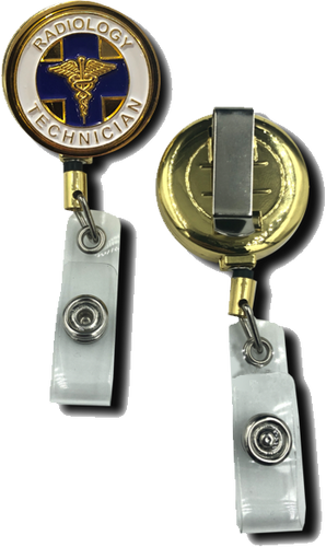 Radiology Technician Retractable ID reel metal ID card holder X-Ray Tech Hospital ID-011 - www.ChallengeCoinCreations.com