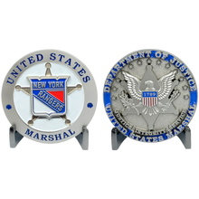Load image into Gallery viewer, Rare Hockey United States NY NJ US Marshal Challenge Coin Southwest District EL12-003