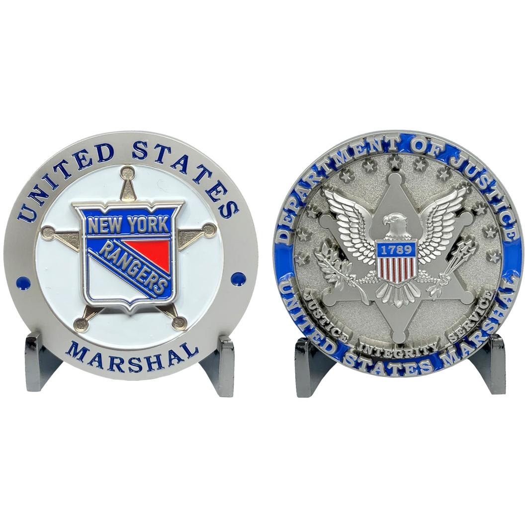 Rare Hockey United States NY NJ US Marshal Challenge Coin Southwest District EL12-003