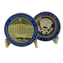 Load image into Gallery viewer, 40th President Ronald Reagan Challenge Coin White House POTUS coin EL7-01 - www.ChallengeCoinCreations.com