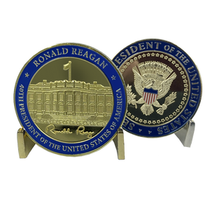 40th President Ronald Reagan Challenge Coin White House POTUS coin EL7-01 - www.ChallengeCoinCreations.com