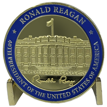 Load image into Gallery viewer, 40th President Ronald Reagan Challenge Coin White House POTUS coin EL7-01 - www.ChallengeCoinCreations.com