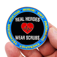 Load image into Gallery viewer, Superman Doctor Nurse RN EMT Paramedic Therapist Technician Challenge Coin Pandemic CL3-13 - www.ChallengeCoinCreations.com
