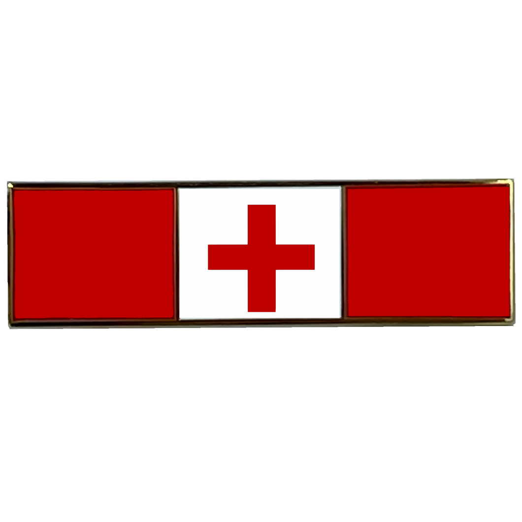 RED CROSS Heroism Rescue Commendation Bar Pin Police, Military, Deputy Sheriff, Law Enforcement, Federal Agent BL11-015 - www.ChallengeCoinCreations.com