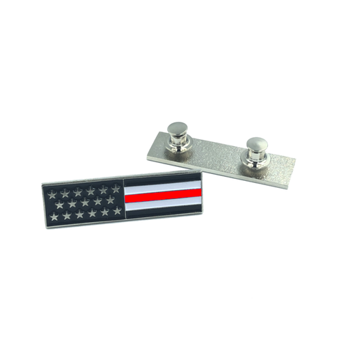Thin Red Line U.S. Flag Commendation Bar Pin Fire Fighter, Rescue, Department P-036 - www.ChallengeCoinCreations.com