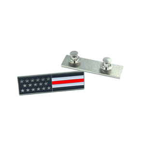 Thin Red Line U.S. Flag Commendation Bar Pin Fire Fighter, Rescue, Department P-036 - www.ChallengeCoinCreations.com