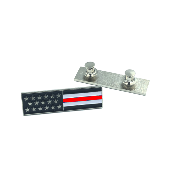 Thin Red Line U.S. Flag Commendation Bar Pin Fire Fighter, Rescue, Department P-036 - www.ChallengeCoinCreations.com