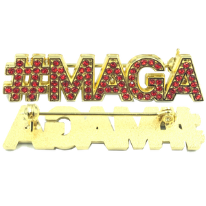 RED: Crystal #MAGA pin TRUMP MAGA Make America Great Again PP-001 - www.ChallengeCoinCreations.com
