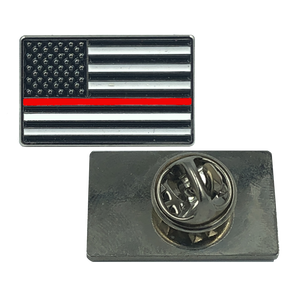 Thin RED Line Flag Pin: FIRE Fighter and FIRE Rescue P-084 - www.ChallengeCoinCreations.com