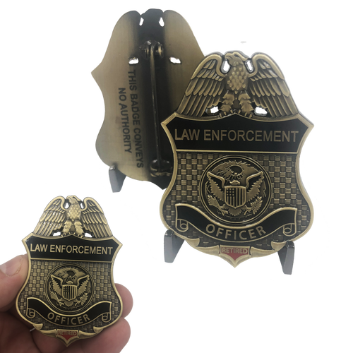 Retired Law Enforcement Officer Badge LEOSA Police Special Agent Sheriff Customs CBP GG-015 - www.ChallengeCoinCreations.com