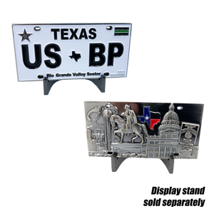 Border Patrol Rio Grande Valley Sector Texas License Plate Thin Green Line Challenge Coin CBP B-005 - www.ChallengeCoinCreations.com