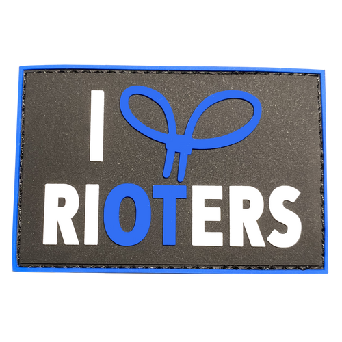 I Love Rioters zip tie handcuff Law Enforcement Thin Blue Line Police Morale Patch hook and loop back PVC DL4-10 - www.ChallengeCoinCreations.com