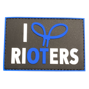 I Love Rioters zip tie handcuff Law Enforcement Thin Blue Line Police Morale Patch hook and loop back PVC DL4-10 - www.ChallengeCoinCreations.com