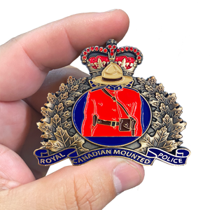 Royal Canadian Mounted Police Challenge Coin RCMP 2.5 inch Canada challenge coin with 18 red rhinestone crystals DL1-07 - www.ChallengeCoinCreations.com